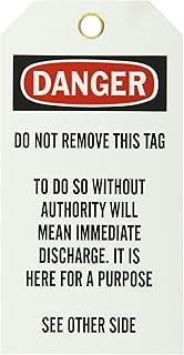 Brady 76188 3" Width x 5.75" Height, B-851 Economy Polyester, Black and Red on White 2-Sided Acciden