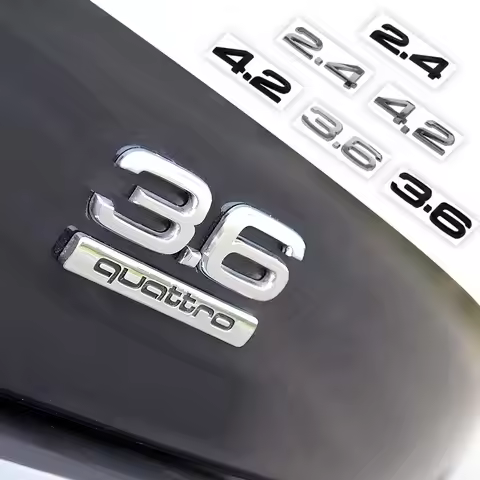 2.4 3.6 4.2 Car Logo Sticker Rear Bumper Trunk Sticker Valve Cap For Audi Sline S A2 B3 A4 Q1 Q2 Q3 