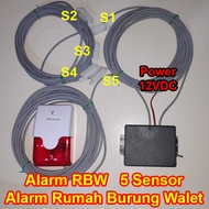 ALARM RBW SARANG RUMAH BURUNG WALET 5 SENSOR CAHAYA SIREN STROBE 12VDC