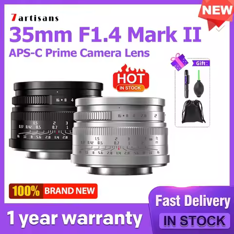 7artisans 35mm F1.4 Mark II APS-C Prime Camera Lens for Sony E A6600 6500 Fuji XF Canon EOS-M M50 Mi