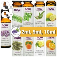 Part 1 Now Foods Essential Oil USA Trial Repack 10ml 5ml 2ml Eucalyptus Peppermint Lemongrass Lavender Orange Tea Tree