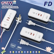 CLEVER USB Type C Charger, USB Type C Total 50W Multiport USB Hub Adapter,  EU/US Plug 4 Ports Fast 