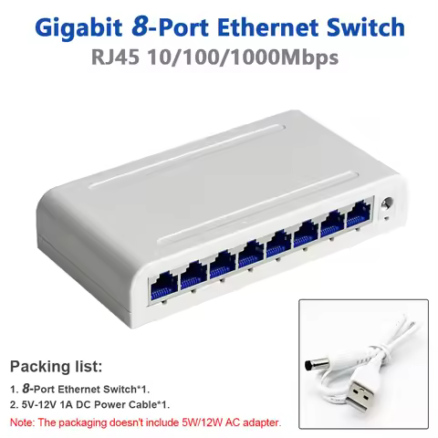 RJ45 Gigabit Ethernet Switch Quick Switch Global Switch 10/100/1000Mbps 5/8 Port Office Home Global 