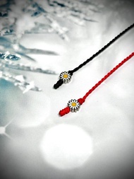 好事成雙 - 小雛菊天鐵蠟繩手環/醫療鋼/瑞典天鐵/鎳鐵隕石