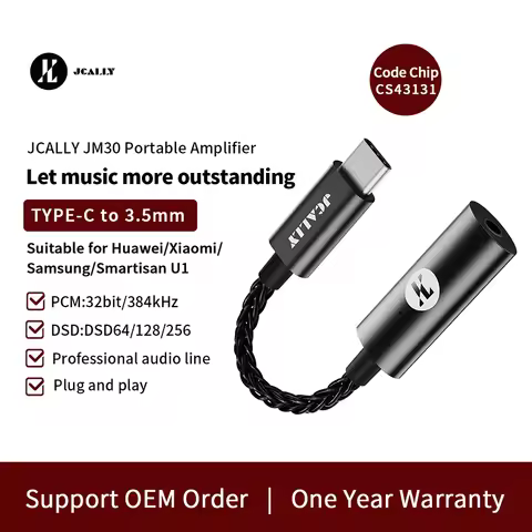 JCALLY JM30 JM30L Portable Amplifier Type-C Lightning To 3.5mm PCM 32bits/384KHZ DSD256 Digital Audi