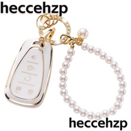 HECCEHZP Key  Shell, TPU White for Lexus Key Fob Cover, Car Key Fob Accessories Gold Edge Pearl Car Key Fob for VW