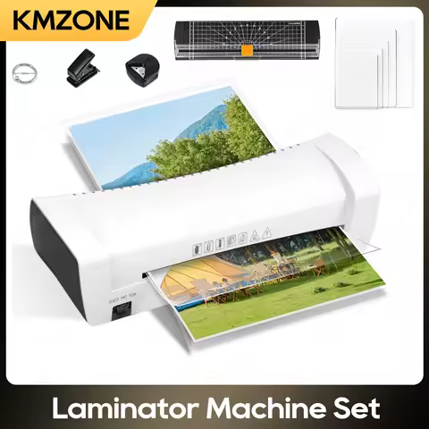 SL200 Laminator Machine Hot&Cold A4 Film Paper Cutter Hole Corner Punch Binder Ring for Photo Pictur