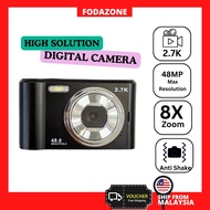 🔥READY STOCK🔥 XVISION DIGITAL CAMERA S-48  2.8-inch IPS Screen 1080P 8X Zoom 48MP Self-Timer Auto Fo