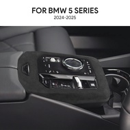 For BMW 5 Series G60 2024 2025 Suede Car Gear Panel Decorative Frame Sticker Interior Accessories