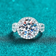 X-044 925 Sterling Silver Women's Ring, 5 Carat Moissanite (Including Certificate)/11mm Zircon