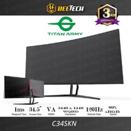 TITAN ARMY 34” Curved Ultrawide 2K 120Hz 1ms Gaming Monitor (C34SKN)