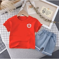 (CASH ON DELIVERY) FASHION CHILDREN'S T-SHIRTS WITH BC DENIM MOTIF / CHILDREN'S CLOTHING SUITS 6-10 
