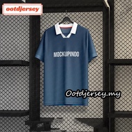 Custom Your Jersey Viral Baju Kaos Navy Blue Minimalist Sublimation Jersey Lelaki Kanak Kanak Plain Design Retro Collar Jersey Unisex Short Sleeve T Shirt for Men Casual Dryfit