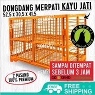 SEMPATI Dongdang Merpati Kayu Jati Super Dongdang Merpati 2 Pasang 4 Pintu Kandang Merpati Sangkar D