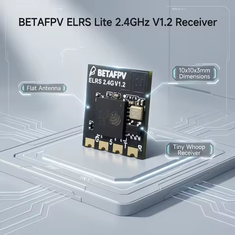BETAFPV ELRS Lite 2.4GHz V1.2 Receiver ESP8285 SX1280 Flat Antenna 5V Input For Meteor65 Meteor75 Ti