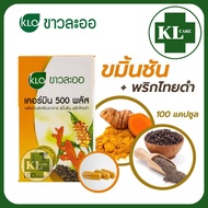 Khaolaor Curmin Plus 500 เคอร์มิน ขมิ้นชัน ผสมพริกไทยดำ แก้กรดไหลย้อน โรคกระเพาะอาหาร ขาวละออ 100 แค