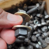 baut 3/8"inch x1"inch/baut gordeng hitam plus ringplat