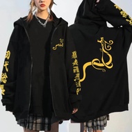 Unisex Anime Pullovers Tokyo Revengers Jacket Coat Cosplay Gambar Valhalla Zipper Anime Hoodie