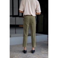 BARON classy trousers กางเกงสแล็ค ขาเต่อ ทรง5ส่วน กางเกงขายาวทรงเกาหลี