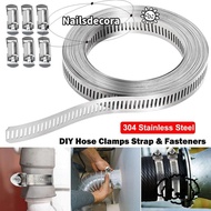 NAILS Hose Clamp Strap, Large Adjustable Hose Clamps,  304 Stainless Steel Pipe Ducting Hose Clamp P