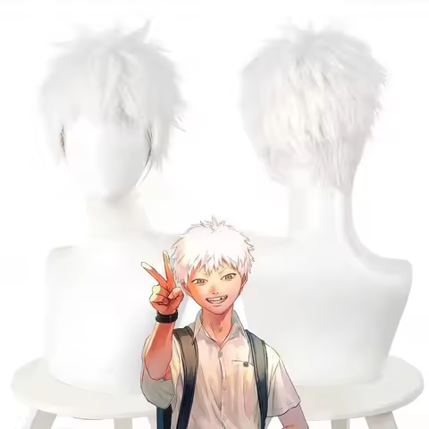 Anime The Summer Hikaru Died Hikaru Indou Cosplay Wig White Short Hair Halloween Party for Women Men