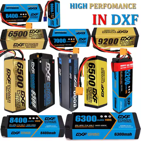 DXF Lipo 2S 4S 6S Battery15.2V 9200mAh 7000mah 6500mah 6200mah 5200mah 130C 100C 80C for RC Car Truc