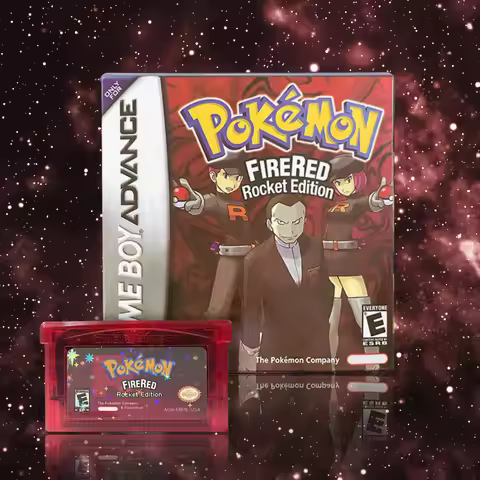 USA ESP Version 1M Flash cart Pokemon firered rocket GBA Game Cartridge Video Game Console Card Rom 