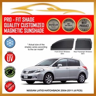PRIME Custom Fit Magnetic Sunshade - Nissan Latio Hatchback 2005 - 2012 ( 4 pcs )