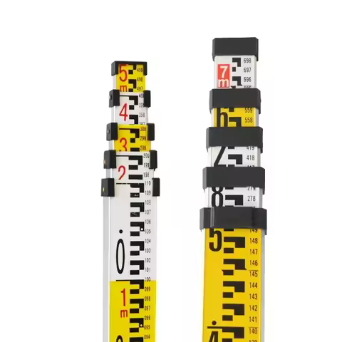 Thickened Aluminum Alloy 5 M 7 M Sopwith Staff Level Gauge Measuring Ruler Retractable Scale Elevati