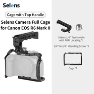 Selens แผ่นยึดตั้งกล้องแบบครอบเต็มกล้องสำหรับ Canon EOS R6 Mark II L-Shape ที่ยึดสายเคเบิล HDMI