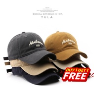 B1T1 ALABAMA Vintage-Style Baseball Cap Embroidered Cotton, Adjustable Fit for OOTD Looks