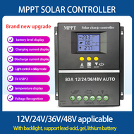 MPPT Solar controller solar charger controller 30A/ 60A/80A/100A 12V 24V 36V 48V AUTO Battery Charger with LCD