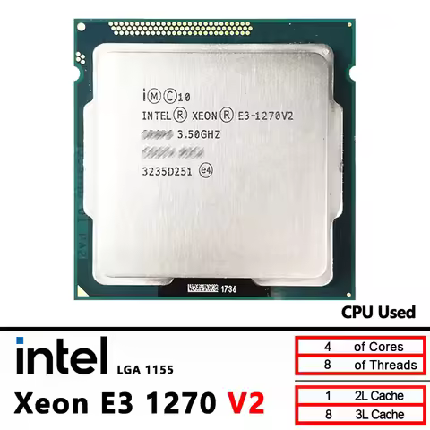 Intel Xeon E3 1270V2 Used E3 1270 V2 3.5 GHz Quad Core CPU Processor 8M 69W LGA 1155