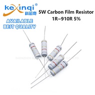 (5pcs) 5W Carbon Film Resistor 1R~910R 5% 2.2R 2.7R 3.3R 4.7R 10R 22R 27R 36R 47R 51R 68R 100R 200R 
