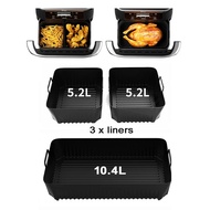 Hot Rectangle Air Fryer Silicone Liners for Ninja DZ071/AF500UK Air Fryer Basket Replacement Dishwas
