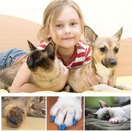 20Pcs Pet Dog Cat Paw Claw Anti-Scratch Soft Silicone Nail Caps Protective Covers Sheath for Home