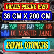 jam waktu sholat digital masjid Running text besar uk 36 cm x 200 cm