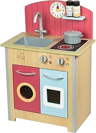 Teamson Kids Classic Kitchen for Children Wooden Little Chef Porto Wooden Kitchen Playset with Inter