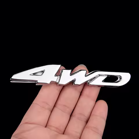 3D Metal Silver 4WD Letters Logo Badge Car Rear Trunk Emblem Sticker Decal Self-adhesive SUV Sticker