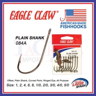 Eagle Claw 084A Plain Shank Fishing Hook Made in USA (size 1-4/0)