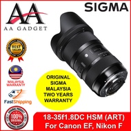 Sigma 18-35mm f1.8 DC HSM Art Lens for Canon EF /Nikon F 18 35 f1.8 Ship from Malaysia 100% Sigma Warranty