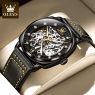 OLEVS mens watch automatic mechanical watch hollow light luxury gypsophila mens watch 6651JT