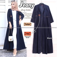 SUDAH RESTOK !! JEANY Blazer Maxi Jeans Wash LD 104 cm/ Blazer Wanita / Blazer Wanita Panjang / Blaz