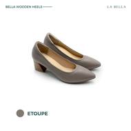 LA BELLA รุ่น BELLA WOODEN HEELS - ETOUPE