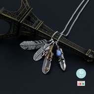 Stainless Steel Feather Necklace, boho Accessory Necklace