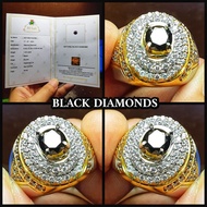 Genuine black diamond gemstone + lab certificate yes