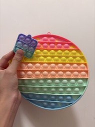 Rainbow Circle Pop It Fidget Toy with Mini Square Pop It