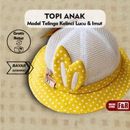 Cheerful Color Mesh Fashion Hat Cute Rabbit Ear Fashion Hat Polka Dot Bunny Children's Fashion Hat