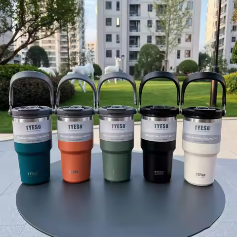 HOT Tyeso Tumbler Coffee Cup Stainless Steel Vacuum Thermal Insulated Mug Cold Storage Ice Large Cap