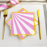 20pcs/pack Light Pink Ray Disposable Birthday Party 33*33cm Irregular Exotic Napkin Paper Decoration